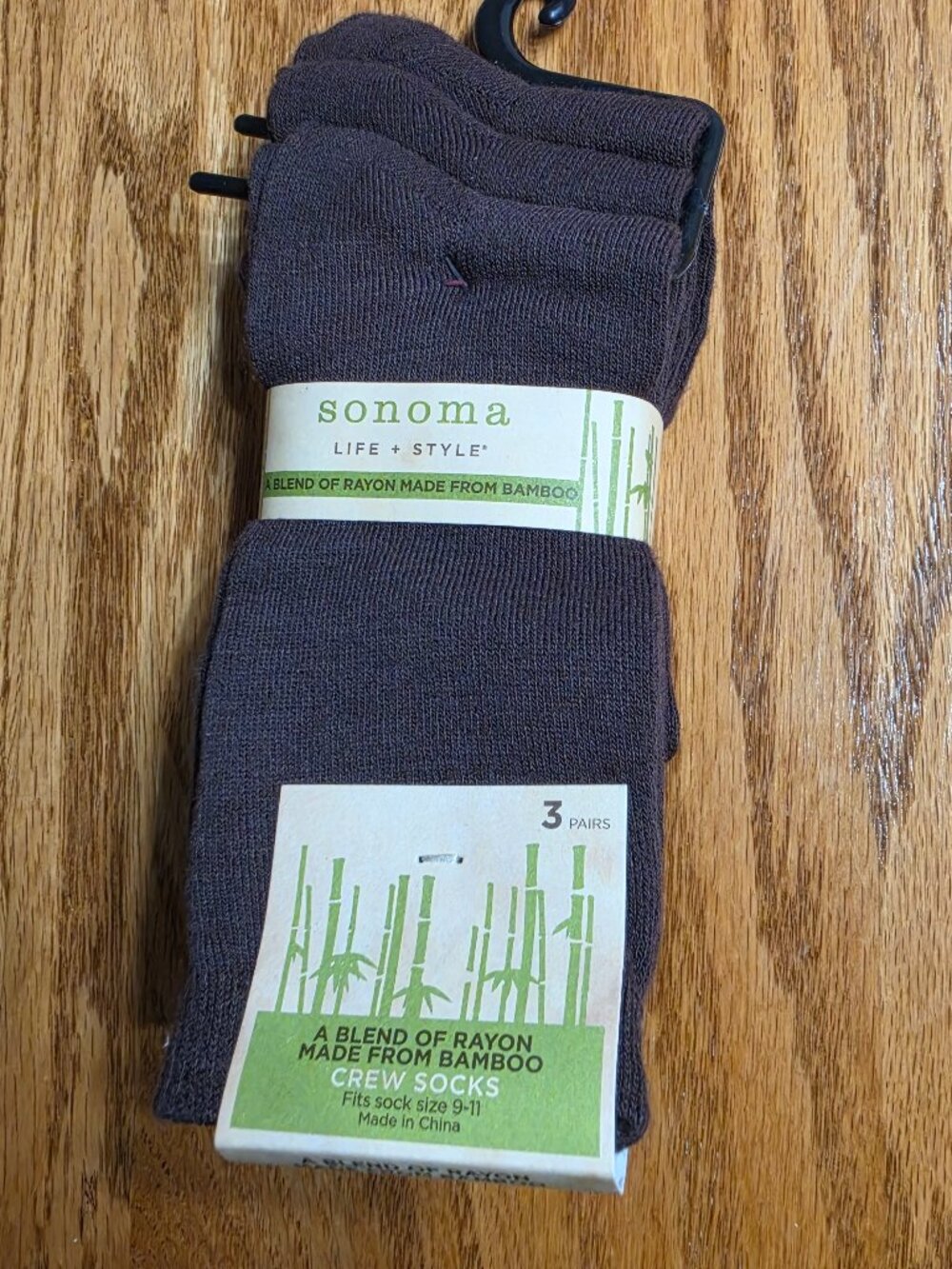 Sonoma Bamboo Crew Socks Pack of 3 Gray Women size 9-11